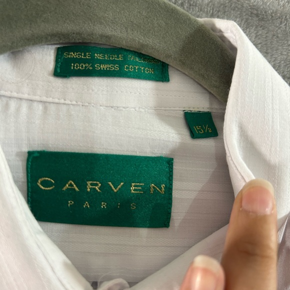 Carven EUC Paris Swiss cotton button down white shirt - Picture 5 of 10